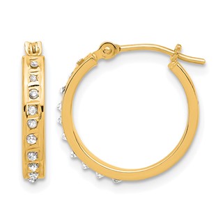 Gold Diamond Fascination Hoop Earrings
