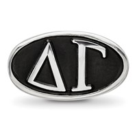 Sterling Silver LogoArt Delta Gama Sorority Greek Letters Enameled Oval Bead view 3