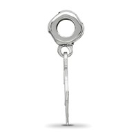 Sterling Silver Rhodium-plated LogoArt Delta Gamma Anchor on Heart Bead view 2