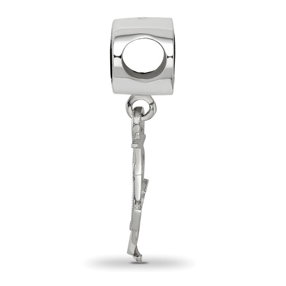 Sterling Silver LogoArt Delta Gamma Sorority Greek Letters Enameled Oval with Anchor Dangle Bead