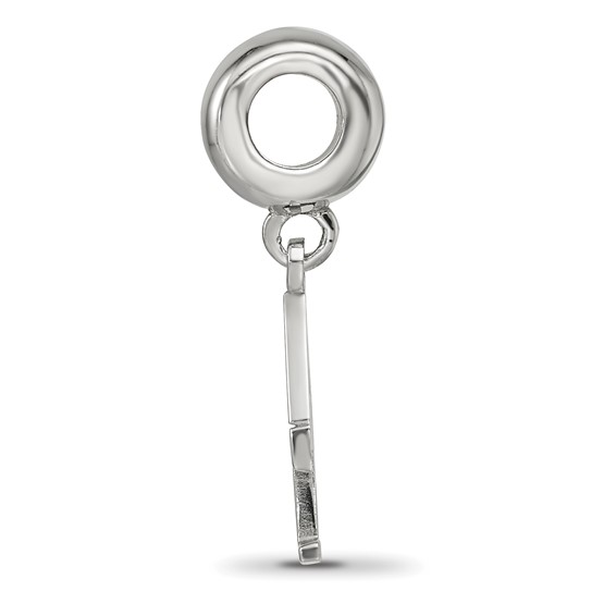 Sterling Silver Rhodium-plated LogoArt Delta Gamma Vertical Letters on Bead