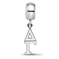 Sterling Silver Rhodium-plated LogoArt Delta Gamma Vertical Letters on Bead view 3