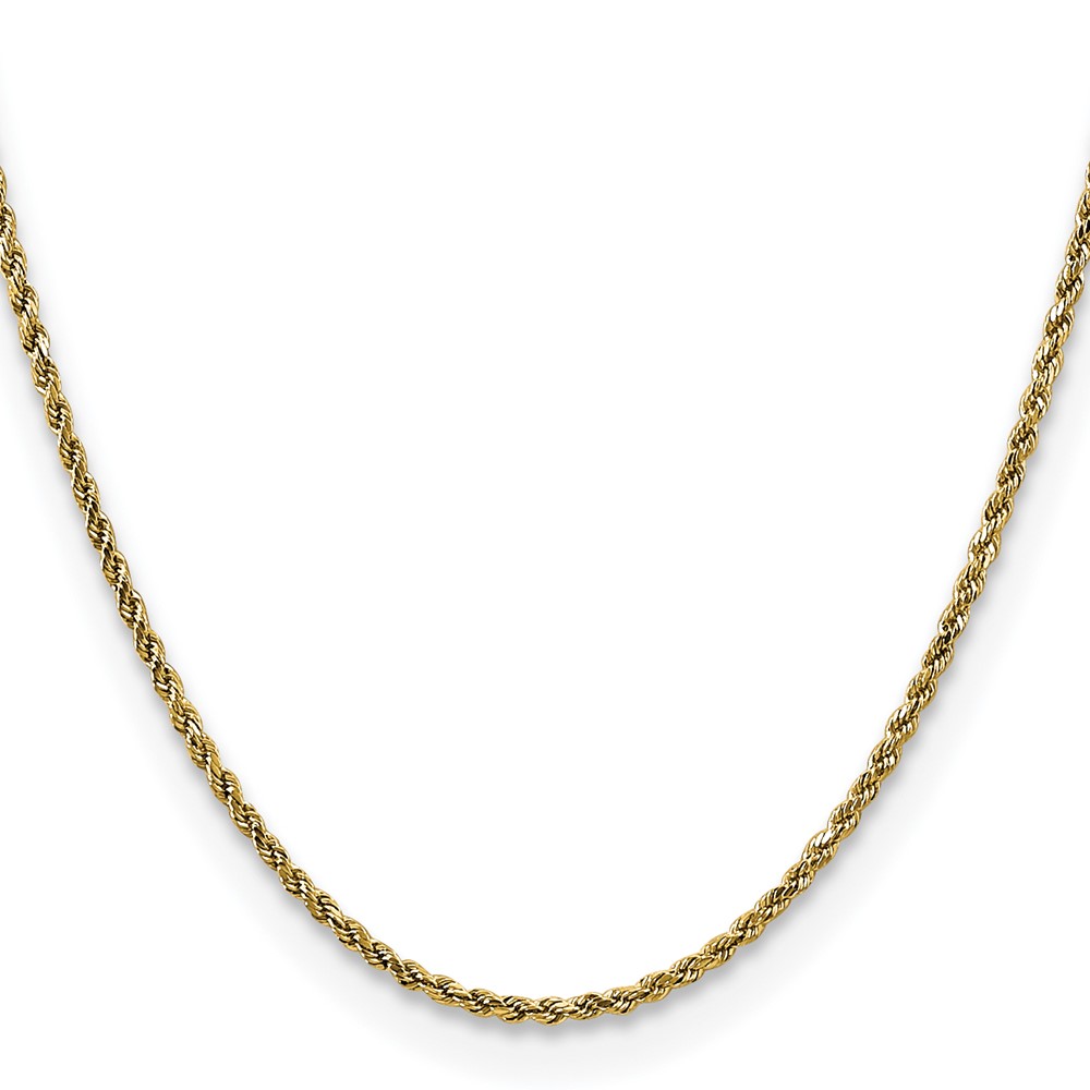 14K 16 inch 2.25mm Semi Solid Diamond-cut Rope with Lobster Clasp Chain (DH016-16)