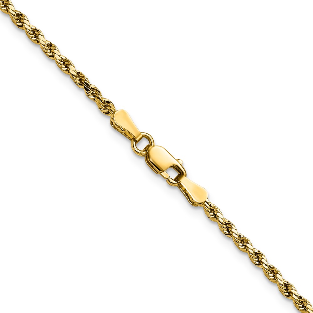 14K 16 inch 2.25mm Semi Solid Diamond-cut Rope with Lobster Clasp Chain (DH016-16)