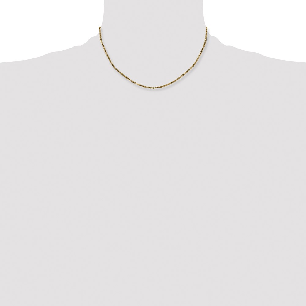 14K 16 inch 2.25mm Semi Solid Diamond-cut Rope with Lobster Clasp Chain (DH016-16)