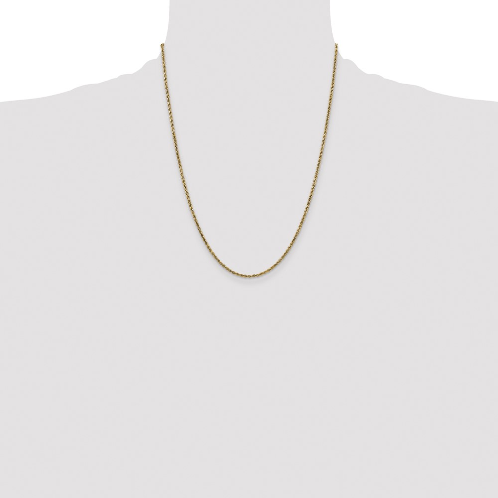 14K 22 inch 2.25mm Semi Solid Diamond-cut Rope with Lobster Clasp Chain (DH016-22)