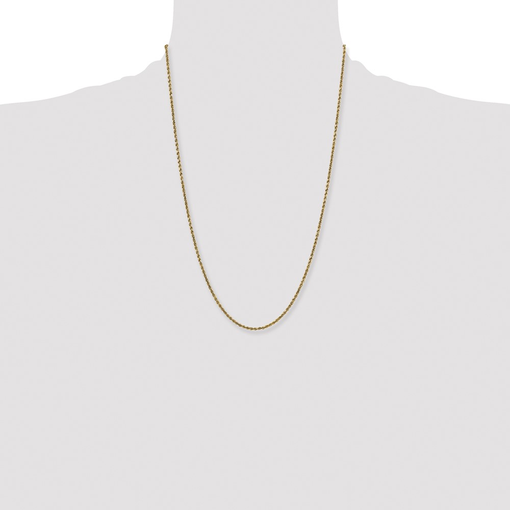 14K 24 inch 2.25mm Semi Solid Diamond-cut Rope with Lobster Clasp Chain (DH016-24)