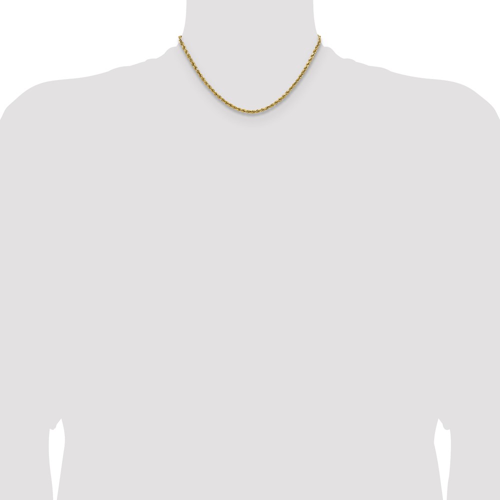 14K 16 inch 2.5mm Semi Solid Diamond-cut Rope with Lobster Clasp Chain (DH018-16)