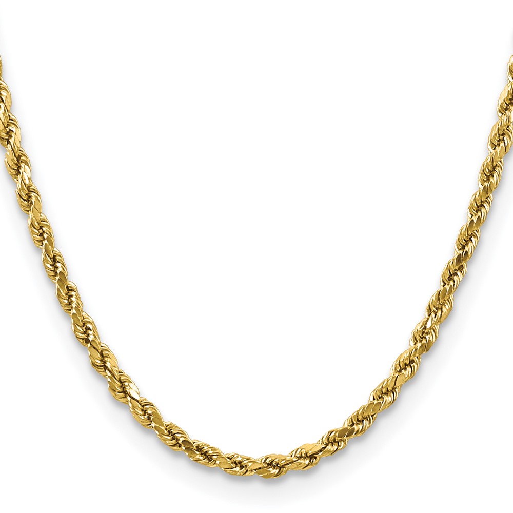 14K 16 inch 4mm Semi Solid Diamond-cut Rope with Lobster Clasp Chain (DH030-16)
