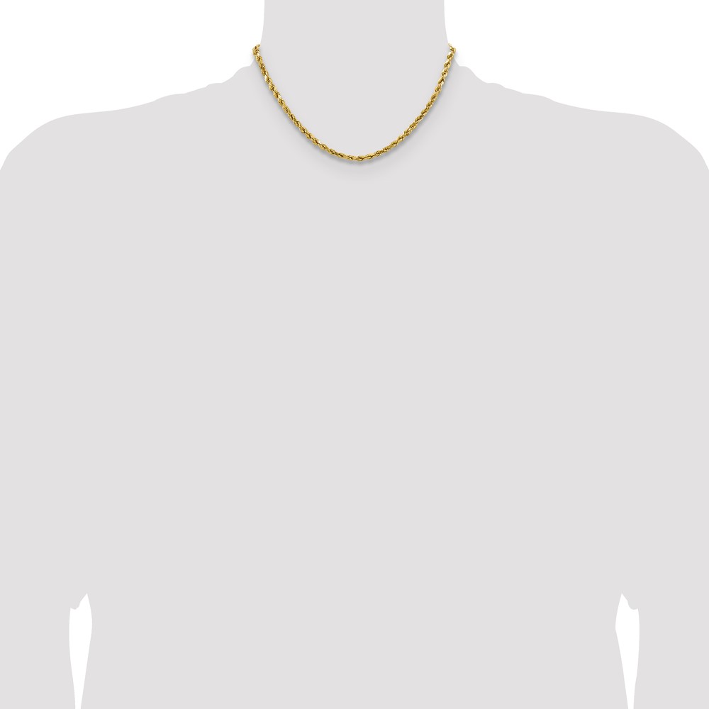 14K 16 inch 4mm Semi Solid Diamond-cut Rope with Lobster Clasp Chain (DH030-16)