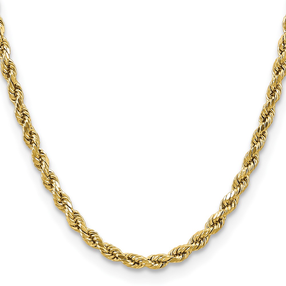 14K 16 inch 4.9mm Semi Solid Diamond-cut Rope with Lobster Clasp Chain (DH035-16)