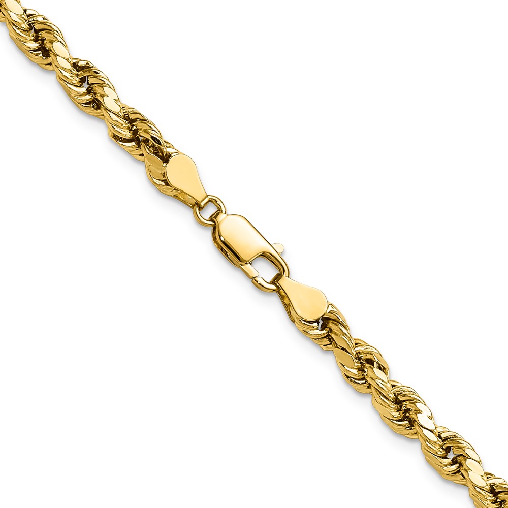 14K 16 inch 4.9mm Semi Solid Diamond-cut Rope with Lobster Clasp Chain (DH035-16)