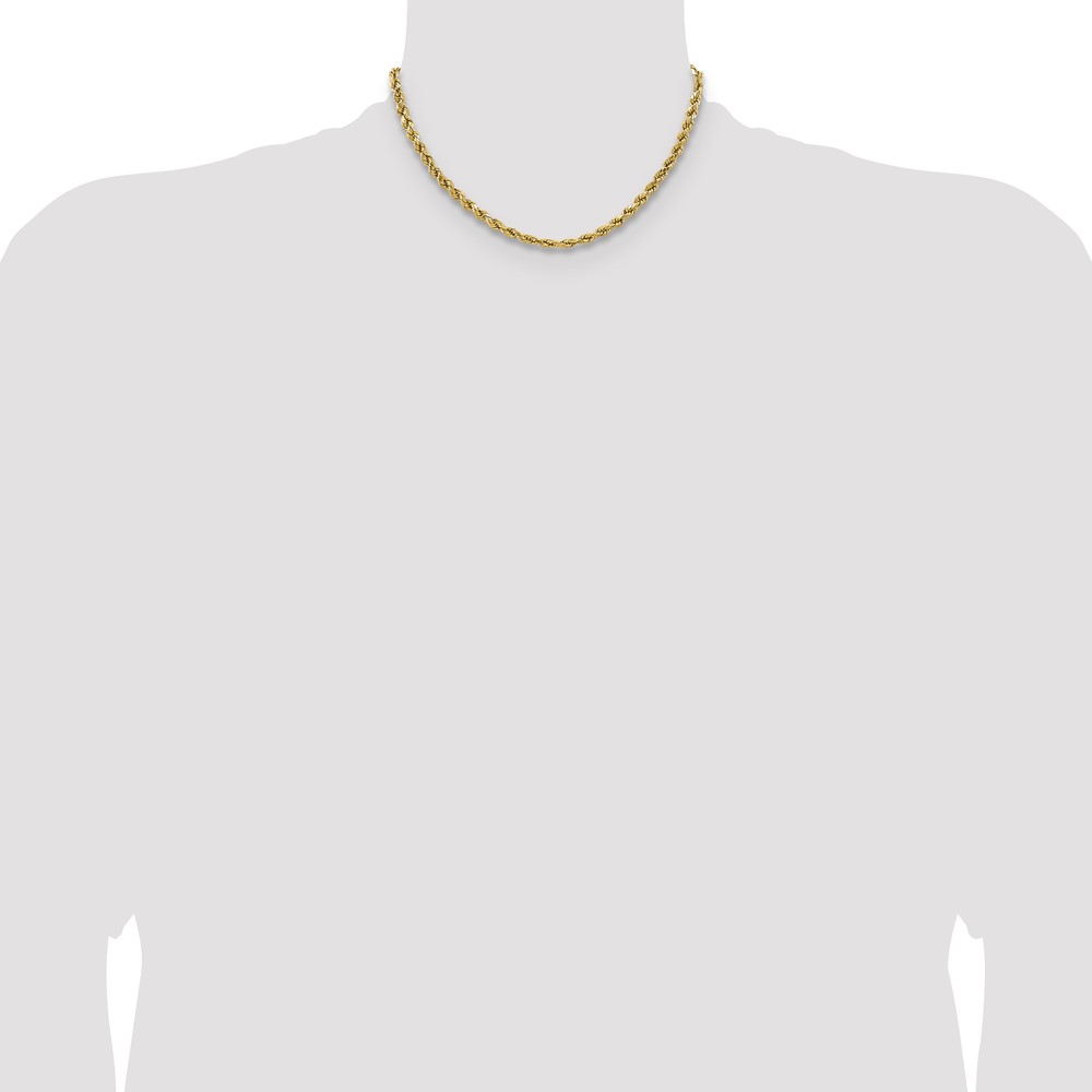 14K 16 inch 4.9mm Semi Solid Diamond-cut Rope with Lobster Clasp Chain (DH035-16)