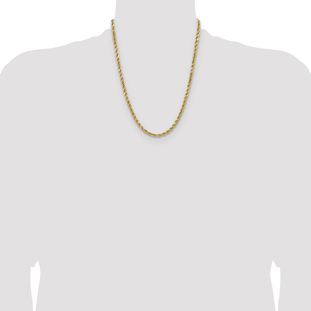 14K 22 inch 4.9mm Semi Solid Diamond-cut Rope with Lobster Clasp Chain (DH035-22)