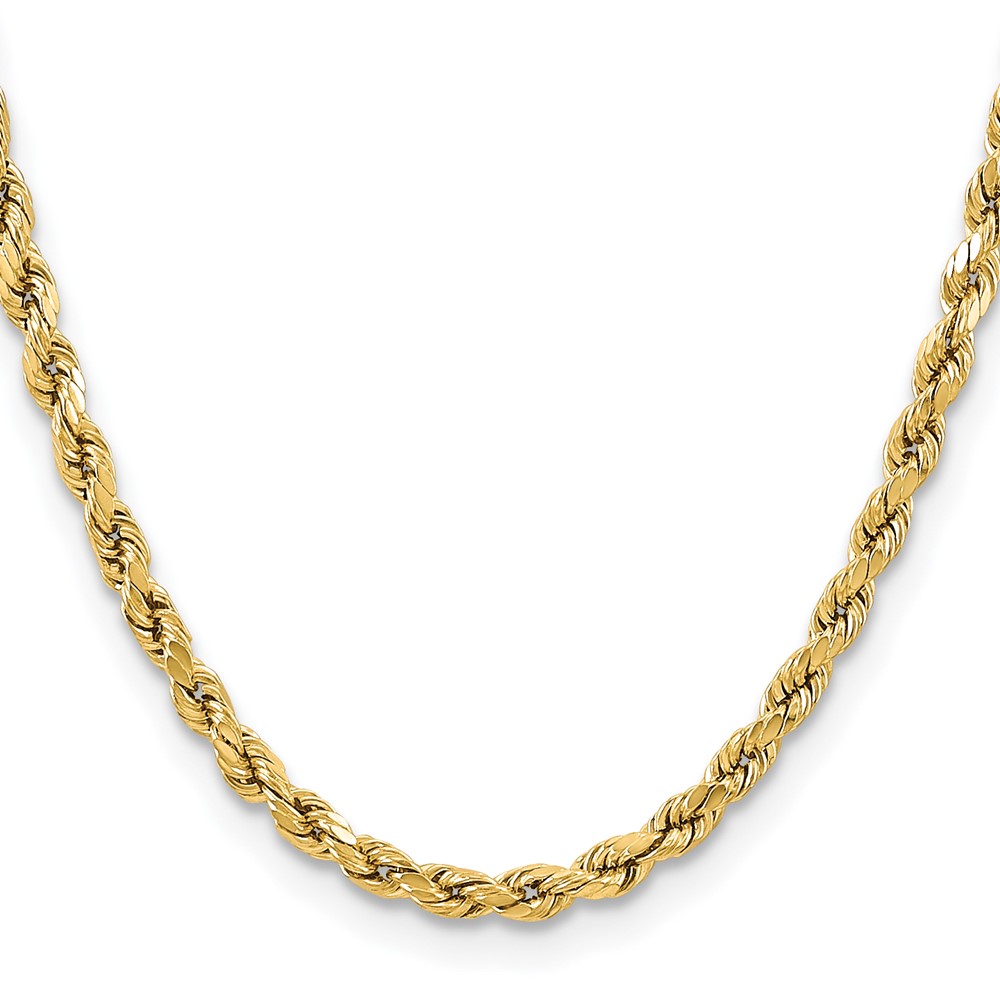 14K 16 inch 5.5mm Semi Solid Diamond-cut Rope with Lobster Clasp Chain (DH040-16)