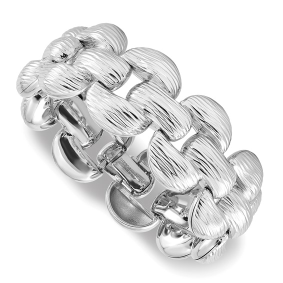 Bronze Diego Massimo Textured Rhodium-plated Stampato Bracelet