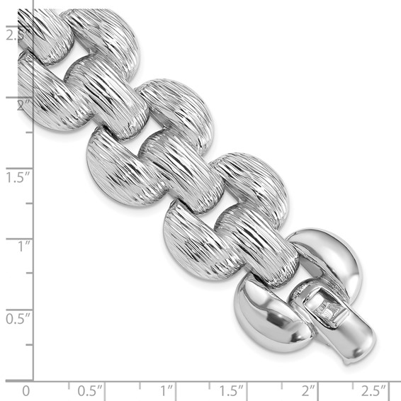 Bronze Diego Massimo Textured Rhodium-plated Stampato Bracelet