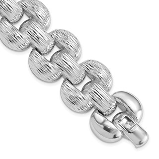 Bronze Diego Massimo Textured Rhodium-plated Stampato Bracelet
