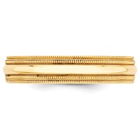 14K Yellow Gold 5mm Double Milgrain Comfort Fit Wedding Band view 3