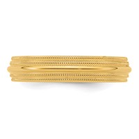 14K Yellow Gold 5mm Double Milgrain Comfort Fit Wedding Band view 4