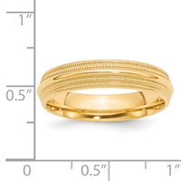14K Yellow Gold 5mm Double Milgrain Comfort Fit Wedding Band view 5