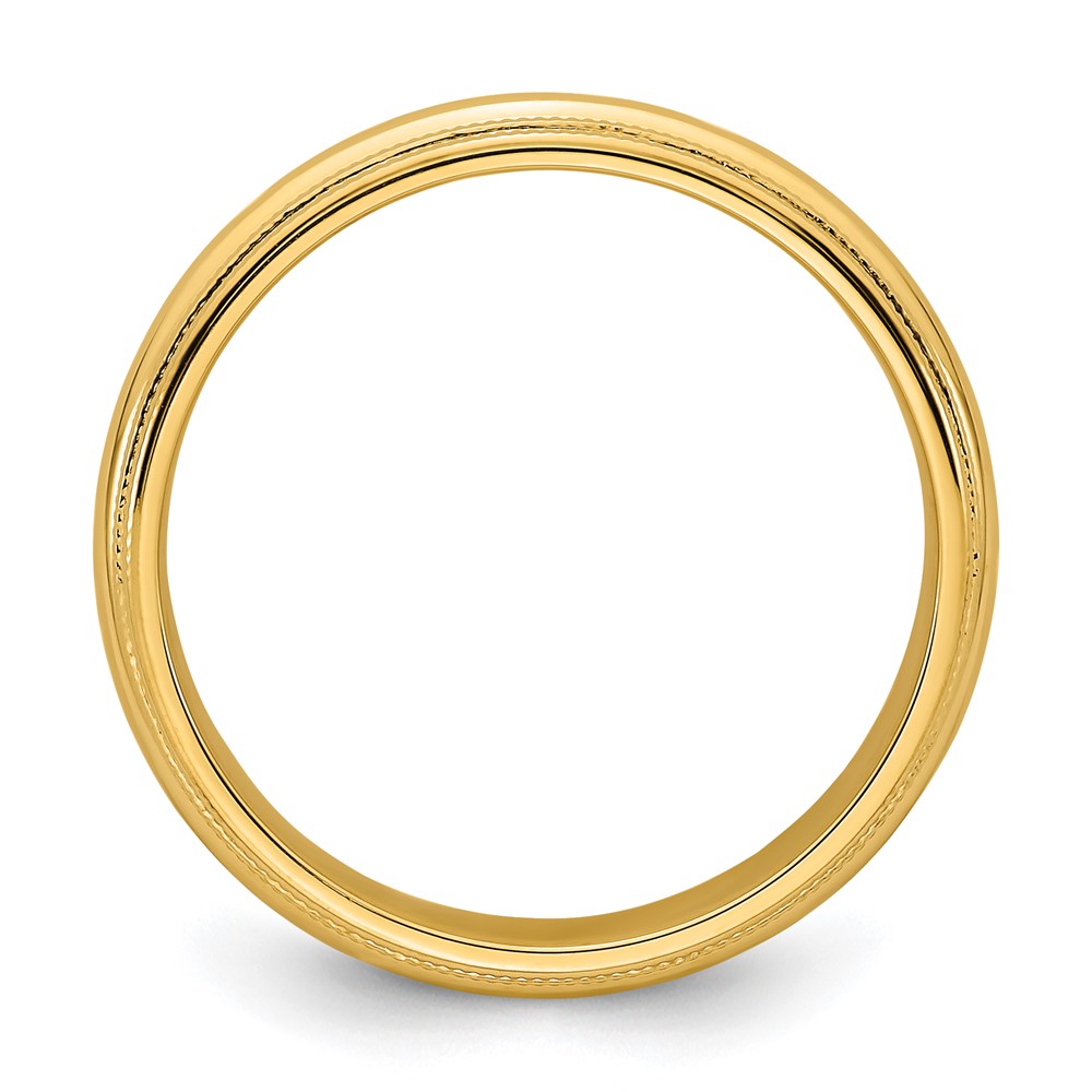 14k Yellow Gold 6mm Double Milgrain Comfort Fit Wedding Band Size 6.5 (DMC060-6.5)