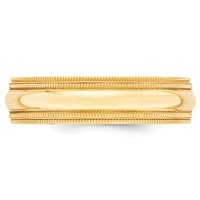 14K Yellow Gold 6mm Double Milgrain Comfort Fit Wedding Band view 2