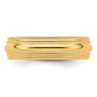 14K Yellow Gold 6mm Double Milgrain Comfort Fit Wedding Band view 4