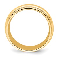 14K Yellow Gold 7mm Double Milgrain Comfort Fit Wedding Band view 2