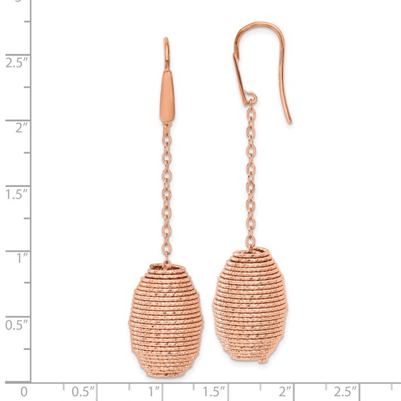 Bronze Diego Massimo Rose-tone Hive-shape Dangle Earrings