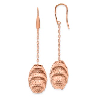 Bronze Diego Massimo Rose-tone Hive-shape Dangle Earrings
