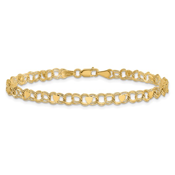 Gold Polished Heart Bracelets