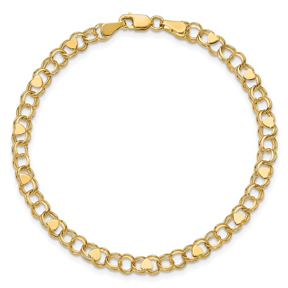 Gold Polished Heart Bracelets