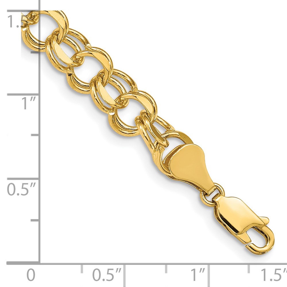 14k 8mm Solid Double Link 8 inch Charm Bracelet (DO505-8)