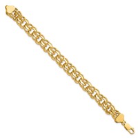 14K 11mm Solid Double Link 7 Inch Charm Bracelet view 2