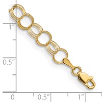 14K 6mm Solid Triple Link 7 Inch Charm Bracelet view 4