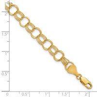 14K 7mm Solid Triple Link 7 Inch Charm Bracelet view 3