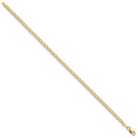14K 3mm Solid Double Link 7 Inch Charm Bracelet view 2