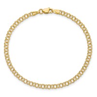 14K 3.5mm Solid Double Link 7 Inch Charm Bracelet view 4
