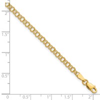 14K 3.5mm Solid Double Link 7 Inch Charm Bracelet view 3