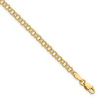 14K 3.5mm Solid Double Link 7 Inch Charm Bracelet view 1