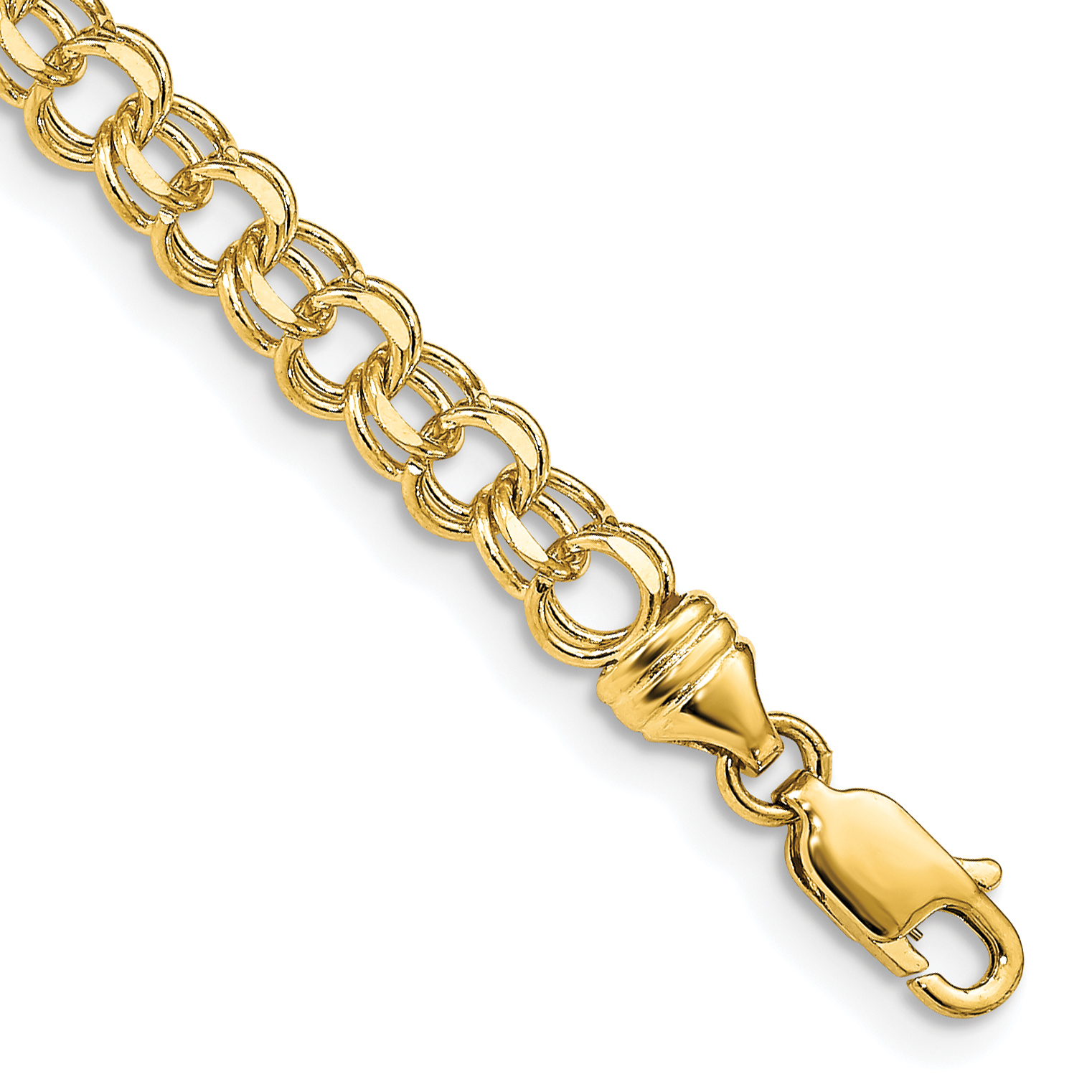 14k 4.75mm Diamond-cut Solid Heavy Double Link 7 inch Charm Bracelet (DOH16-7)