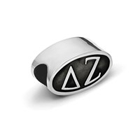 Sterling Silver LogoArt Delta Zeta Sorority Greek Letters Enameled Oval Bead view 3