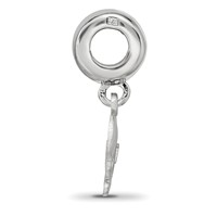 Sterling Silver Rhodium-plated LogoArt Delta Zeta Turtle on Bead view 2