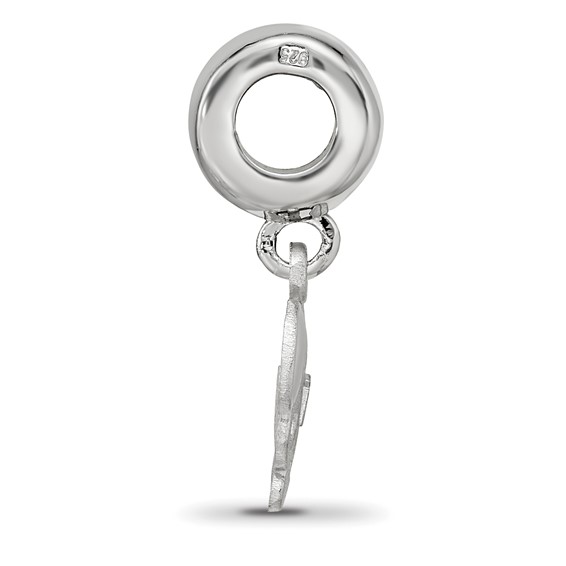 Sterling Silver Rhodium-plated LogoArt Delta Zeta Turtle on Bead