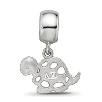Sterling Silver Rhodium-plated LogoArt Delta Zeta Turtle on Bead view 3