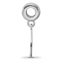 Sterling Silver Rhodium-plated LogoArt Delta Zeta Vertical Letters Bead view 2