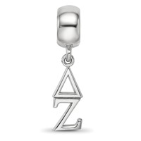 Sterling Silver Rhodium-plated LogoArt Delta Zeta Vertical Letters Bead view 3