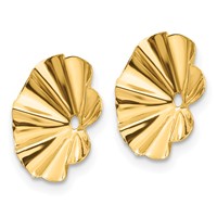 14K Yellow Gold Polished Fancy Fluted Earring Jackets view 2