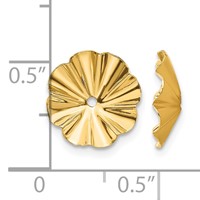 14K Yellow Gold Polished Fancy Fluted Earring Jackets view 3